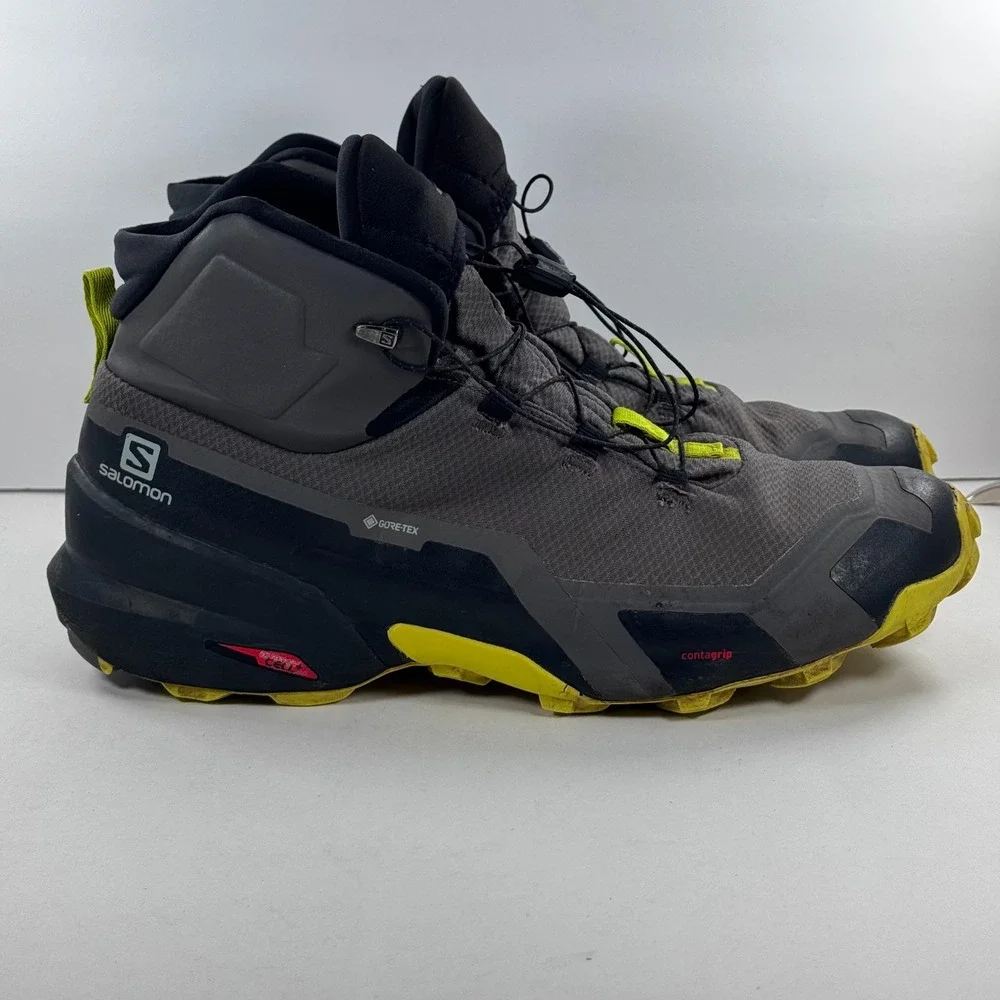 Salomon Cross Hike Mid GTX Gore-Tex Mens Hiking Boots Grey Yellow 411186